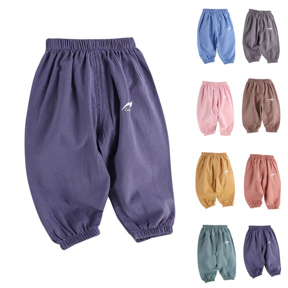 Asxite Toddler Casual Loose Breathable Relaxed Pants Winter Pants Solid Ankle 1-6 Y