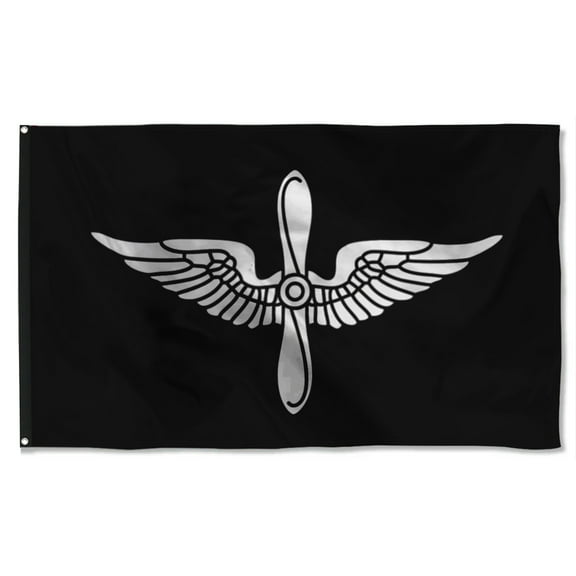 Cayyon Aviation Branch Black And White Flag 3x5Feet Military Banner with 2 Brass Grommets