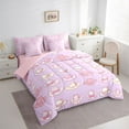 thumbnail image 3 of jejeloiu Chic Cowgirl Hat 7-Piece Bedding Comforter Set,Western Cowgirl King Bedding Sets,Kawaii Pink Bowknot Bed Sheets For Girl Kids,Luxury Bedroom Decor Reversible, 3 of 8