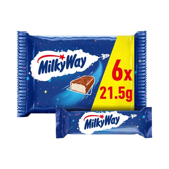 Milky Way Nougat & Milk Chocolate Snack Bars 6 x 21.5g