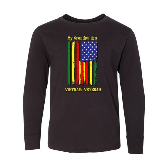 Inktastic My Grandpa is a Vietnam Veteran Long Sleeve Youth T-Shirt