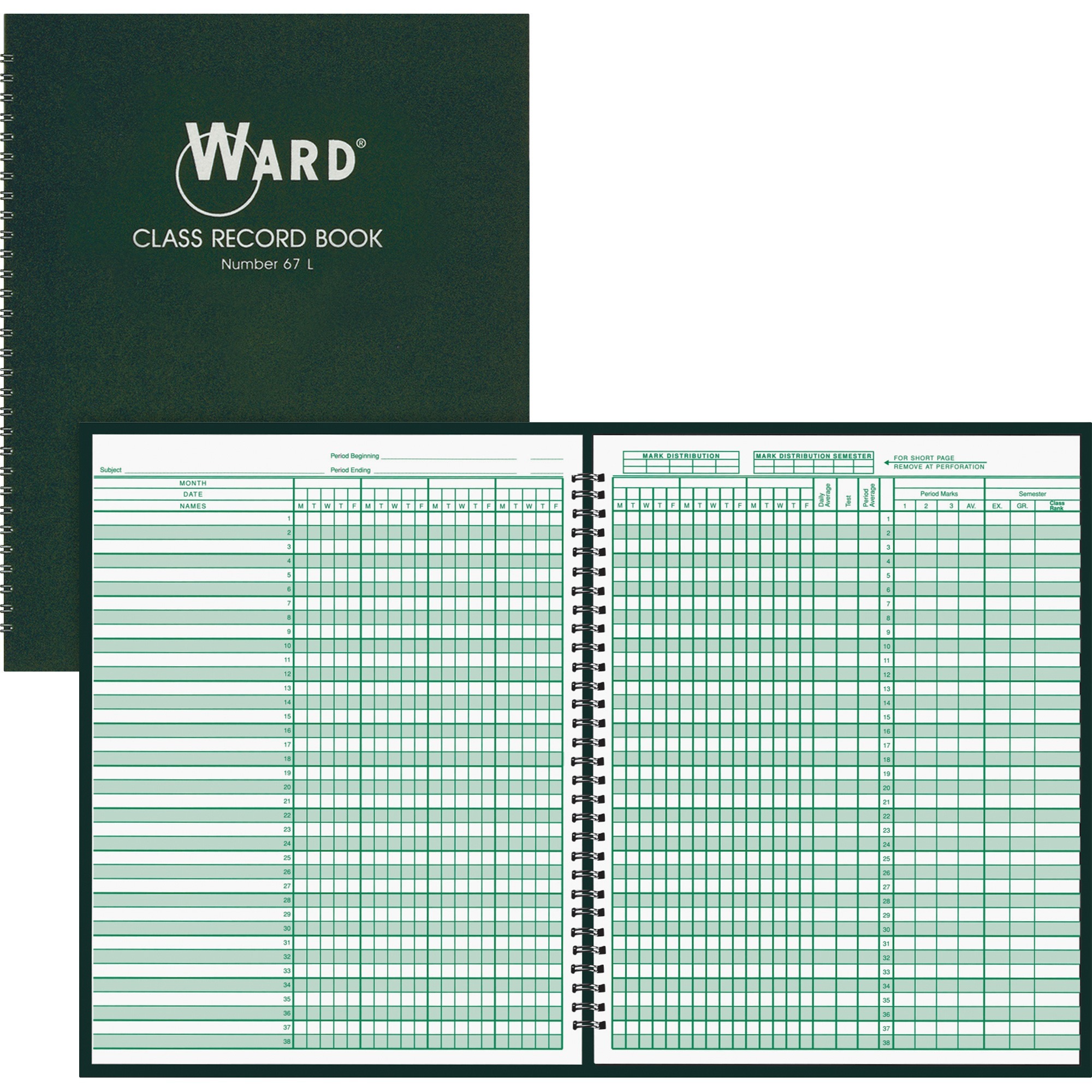 Ward, HUB67L, Class Record Book, 1 Each