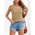 thumbnail image 5 of Womens' Cap Sleeve Casual Loose Fit Basic Shirts Tank Tops, 5 of 7