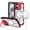 Red, variant on For iPhone 16 6.1inch Case Rugged Magnetic Circle Lens Stand + Tempered Glass