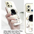 thumbnail image 3 of Compatible with Xiaomi Redmi 12C Case for Women Men, Ultra Soft Xiaomi Redmi 12C Phone Case with Stand Silicone TPU Plating Cute Astronaut Pattern Cases Cover (White), 3 of 14