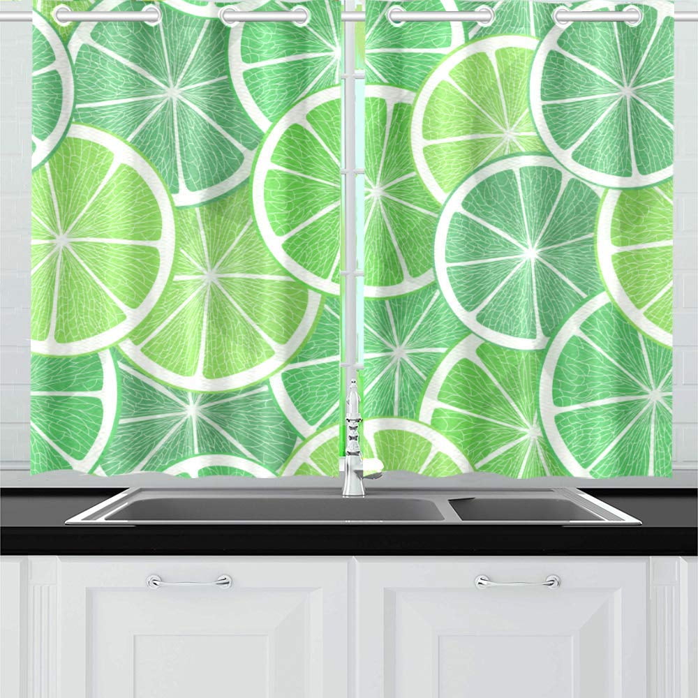MKHERT Green Lime Window Curtains Kitchen Curtain Room Bedroom