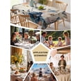 thumbnail image 5 of Vintage Blue Floral Table Cloth, Waterproof Tablecloth for Square Tables, Butterflies Watercolor Flower Tan Reusable Washable Fabric Table Cover for Restaurant Kitchen Dining Tables 54"x54", 5 of 9