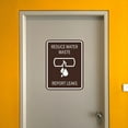 thumbnail image 6 of Signs ByLITA Portrait Round Reduce Water Waste: Report Leaks Door or Wall Sign Durable ABS Plastic | Laser Engraved | Easy Installation | Kitchen | Hygiene Sign (Black /Gold) - Small, 6 of 8