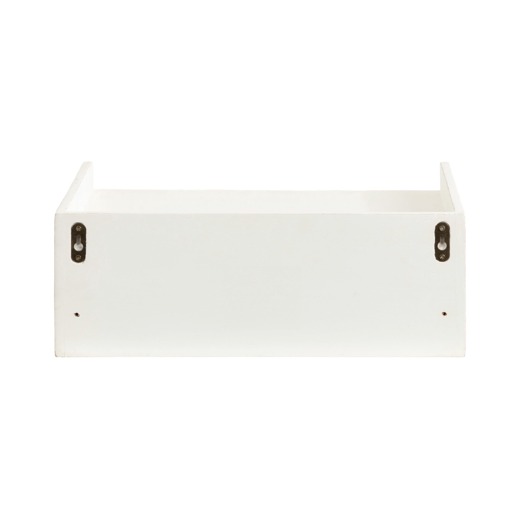 Kate and Laurel Kitt Modern Floating Shelf Side Table with Drawer, 18 x 12 x 7, White, Decorative Solid Wood Floating Table with Pull Out Drawer and Cubby for Space-Saving Dorm Decor