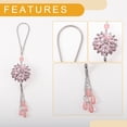 thumbnail image 4 of Unique Bargains 1 Pc Artificial Crystal Hyesung Crystal Flower 4 Water Drip Car Rear View Mirror Pendant Accessories Car Hanging Ornament Pink, 4 of 6