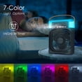 thumbnail image 5 of Portable Air Conditioner Fan, Mini Evaporative Air Cooler with 7‑Color LED Light, 3 Speeds, 3 Spray Modes, USB Personal Desk Cooling Fan for Home, Office, Bedroom – Black, 5 of 8
