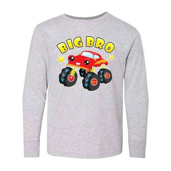 Inktastic Monster Truck Big Bro Long Sleeve Youth T-Shirt
