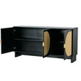 thumbnail image 3 of Rattan Storage Cabinet with Doors, Freestanding Accent Cabinet Modern Rattan Buffet Cabinet with Adjustable Shelves Rattan Sideboard for Dining Room, Hallway, 3 of 9
