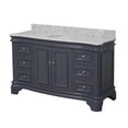 thumbnail image 6 of KBC Katherine 60" Wood Single Bathroom Vanity w/ Carrara Stone in Marine Gray, 6 of 6