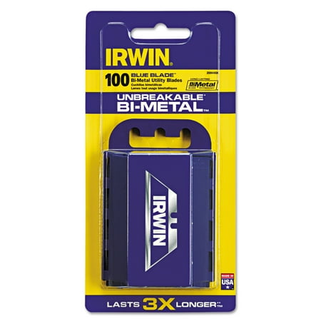 Irwin Utility Knife Bi-Metal Traditional Replacement Blades, 100 Dispenser 586-2084400