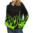 thumbnail image 1 of Sudaderas de manga larga con capucha y estampado de llama informal con cuello en V para mujer Pompotops gfhjh11980, 1 of 4