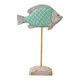 thumbnail image 2 of Escultura de pez de madera sobre soporte, decoración náutica, adorno para el hogar, animal marino de pie Verde claro, 2 of 7