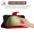 thumbnail image 4 of Allytech Wallet Case for Samsung Galaxy S23 Ultra with Card Cash Slots, Luxury Premium PU Leather Kickstand Shoulder Strap Lanyard Shockproof Anti-Fall Full Body Protective Flip Shell - Red, 4 of 8