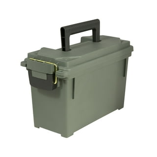 Sheffield 12726 Field Box, Plastic Ammo Can for Pistol, Rifle, and Shotgun  Ammo, Water Resistant Ammo Box, Ammo Storage Box w/ 3 Locking Options,  Olive Drab Green Ammo Cans, Made in the U.S.A.