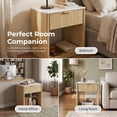 thumbnail image 5 of Furniture of America Elarin Modern Wood 1-Drawer Nightstand with Open Bottom Shelf, Natural, 5 of 17