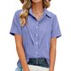 thumbnail image 4 of Camisas de Manga Larga para las Mujeres Suelto Ajuste Solapa Botón de Manga Corta Blusa de Túnica, Suaves Camisas de Manga Larga para las Mujeres Bajo Scrubs Desgaste de Verano Casual, 4 of 7