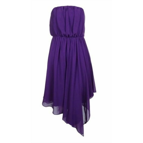 Vince Camuto Women's Strapless Chiffon Dress (12, Plum)