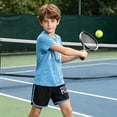 thumbnail image 3 of Kids Sport Outfit Sets Unisex Boys and Girl 2 Piece Shirts Suits Short Sleeve T Shirts and Elastic Shorts Children's Sportwears Set Home Casual Outfit Lightweight, Breathable Quick-Drying, 3 of 7