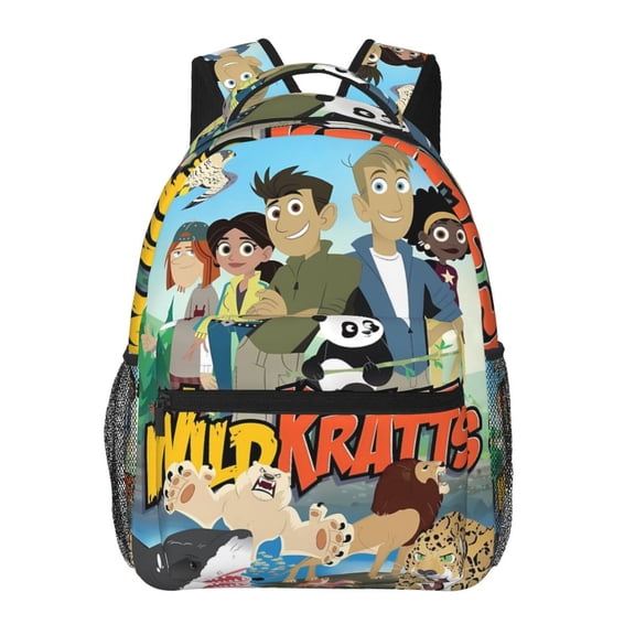 Unisex Multifunction Outdoor Durable Large Capacity Backpack Wild Cartoon Kratts Laptop Backpacks Daypack Bookbag Travel Bag