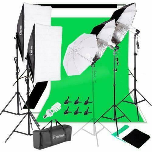 Neewer 2.6x3 Meters Backdrop Stand Support System with 3 45W Bi-Color Dimmable LED Softbox Lighting Kit for Photo Studio Product Portrait Photography and Video Shoot 3 1.8 x 2.8M Musline Backdrop 