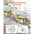 thumbnail image 2 of 10 PCS 9.5 Inch Artificial Flower Ball Bouquet Wedding Table Centerpieces Champagne White Rose Arrangements for Home Decoration, 2 of 6