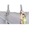 thumbnail image 6 of Women's Large Leather Weekender Duffel Bag with Satin Interior - Big 22" Carry-On Size - Light Grey, 6 of 6