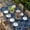 Blue, variant on Vintage Floral Table Cloths for 3 Foot Rectangle Tables, Abstract Flowers Patchwork Country Navy Blue Patio Waterproof Elastic Fitted Tablecloths, Washable Rectangular Table Cover for Camping
