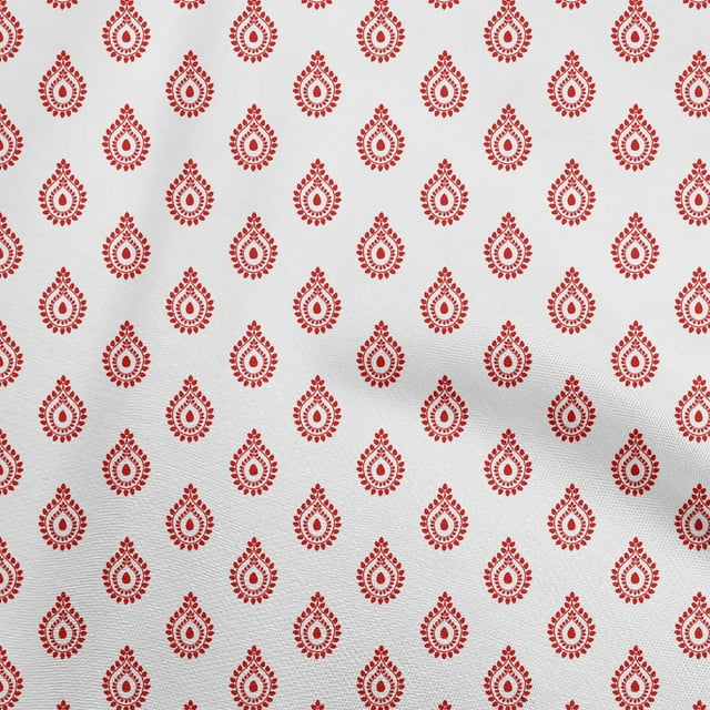 oneOone Cotton Cambric Red Fabric Block Sewing Material Print Fabric By The Yard 56 Inch Wide-XF
