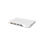 Mikrotik Gigabit Ethernet router/switch CRS328-24P-4S+RM 24-Port with 10Gbps SFP+ and PoE Output.