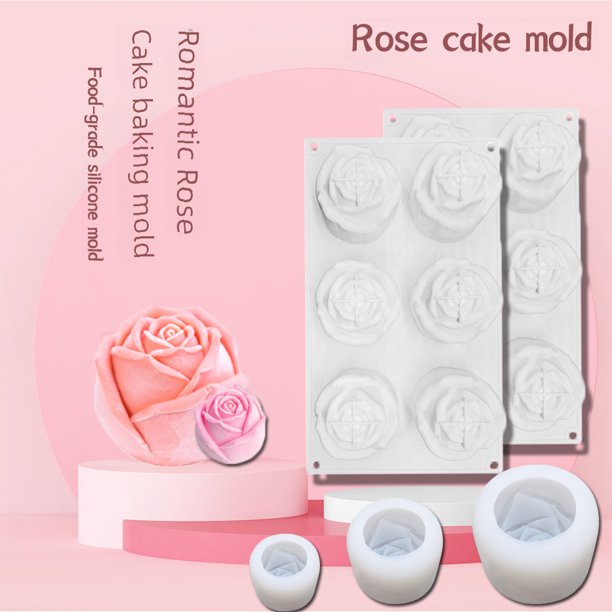 Molde de silicona con forma de rosa para el día de San Valentín, molde para whisky, hockey sobre hielo, molde para velas hecho a mano, molde para jabón DIY