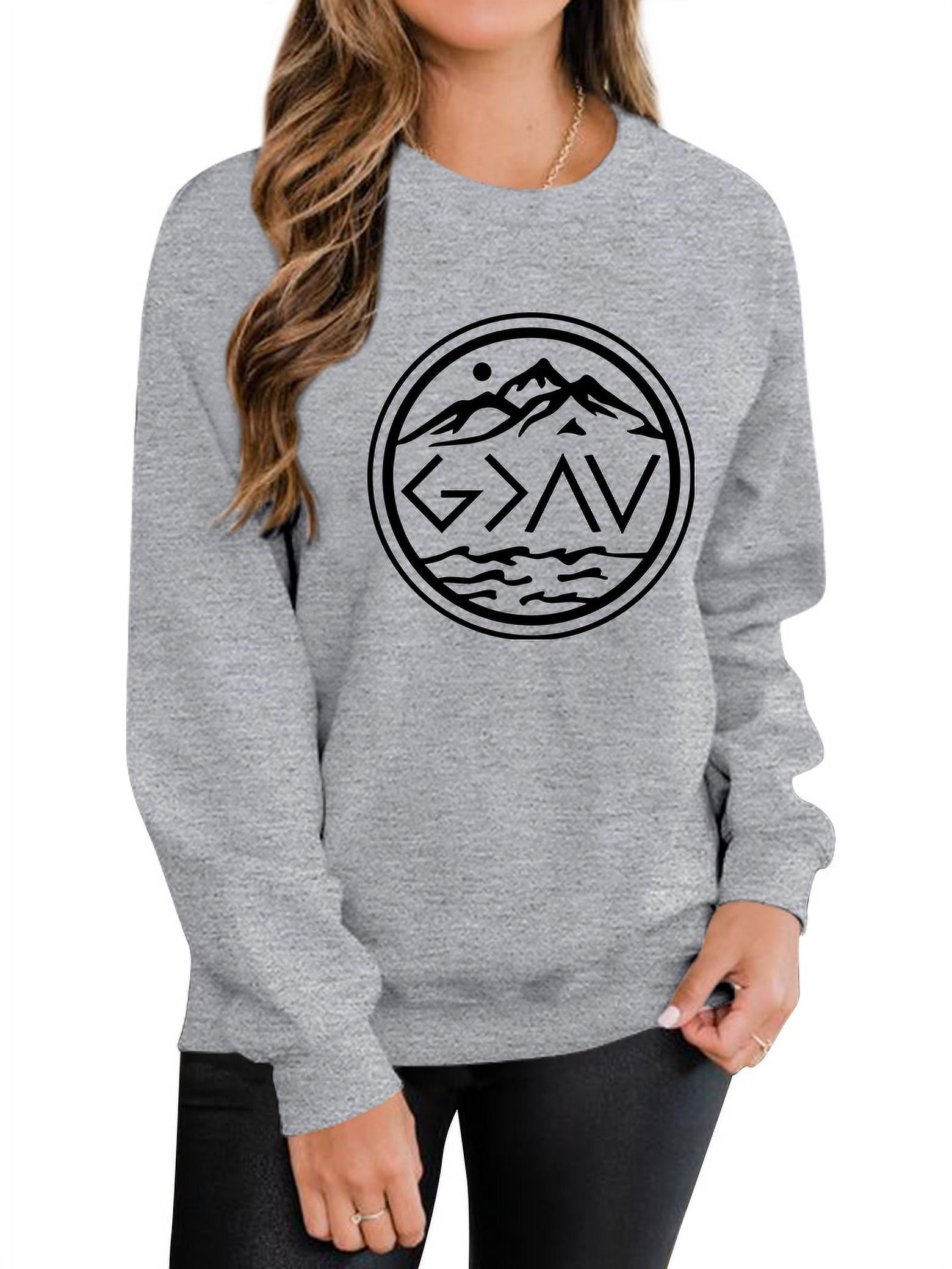 mountain printed crew neck casual sweatshirt