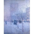 thumbnail image 2 of Hassam, Childe 15x18 Black Ornate Wood Framed with Double Matting Museum Art Print Titled - Late Afternoon-New York-Winter, 2 of 4