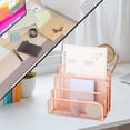 thumbnail image 2 of Desk Mail Organizer Metal Mesh Letter Sorter File Organizer with 3 Vertical Upright Compartments for Office Workspace Supplies, 2 of 7