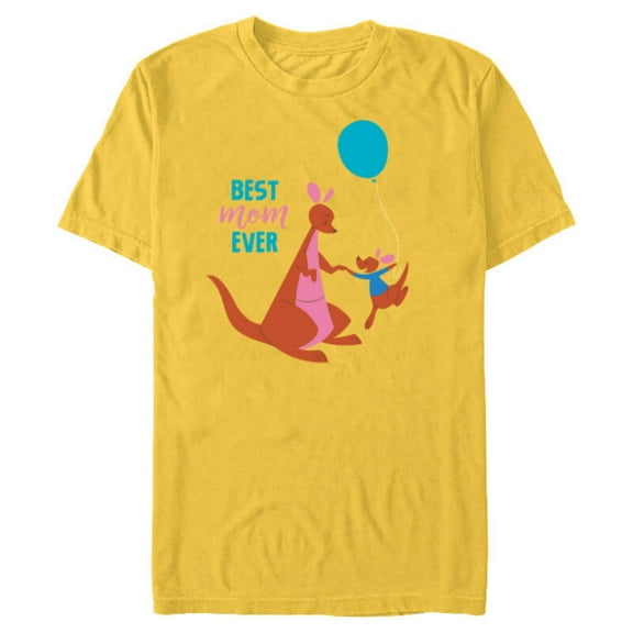 Disney Winnie the Pooh Kanga and Roo Best Mom Ever - Short Sleeve Blended T-Shirt for Adults - Customized-Yellow