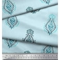 thumbnail image 3 of Soimoi Velvet Fabric Leaves Block Fabric Prints by Yard 58 Inch Wide, 3 of 5