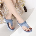 thumbnail image 6 of Fsqjgq Summer Sandals Women Wedge Sandal Wedge Air Cushioned Thong Sandals Slippers Open Toe Sandals Summer Casual Women Roman Sandals Flip Clip Women Sandals Size 41 Blue, 6 of 9