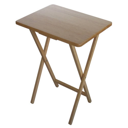 Mainstays Folding Tray Table Natural, Wooden Folding Snack Tables