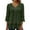 Army Green, variant on Leesechin 3/4 Sleeve Tops for Women Spring Crew Neck T Shirts Button Three Quarter Length Blouses Dressy Cute Shirts Army Green