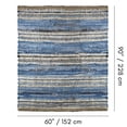 thumbnail image 5 of Fabstyles Indigo Recycled Denim & Leather Rug for Living Room, Hallway, Patio, 5 of 5