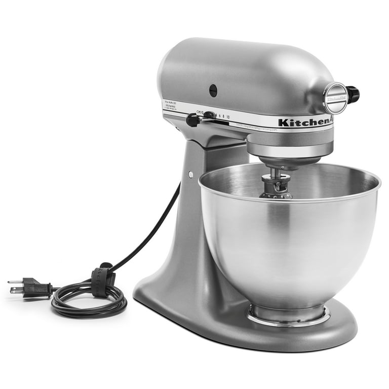 KitchenAid Deluxe 4.5 Quarts Silver Tilt-Head Stand Mixer 
