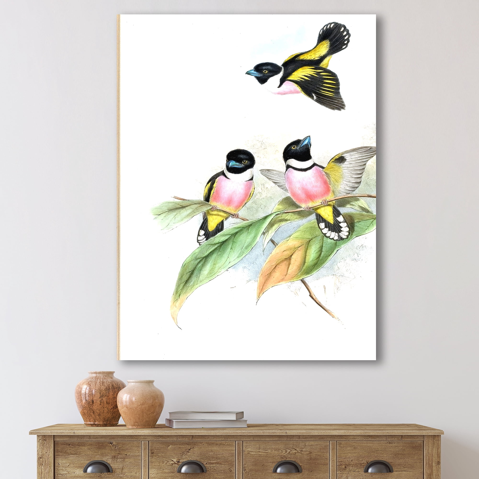 Designart ' Ancient Birds III ' Traditional Canvas Wall Art Print