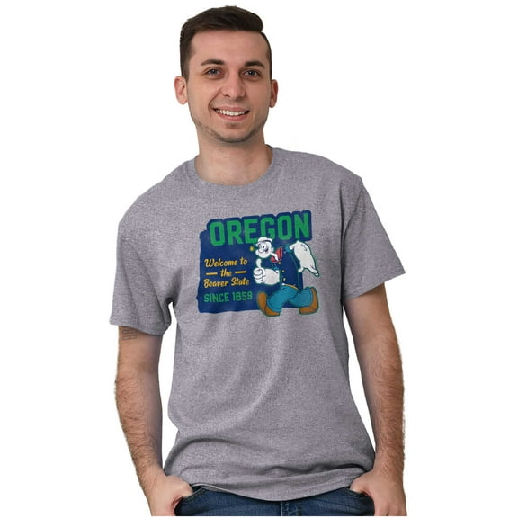 Popeye Oregon Pacific Northwest State Men's Graphic T Shirt Tees Brisco Brands S