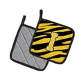 thumbnail image 2 of Caroline's Treasures Monogram Initial I Tiger Stripe - Black Gold Pair of Pot Holders, 2 of 2