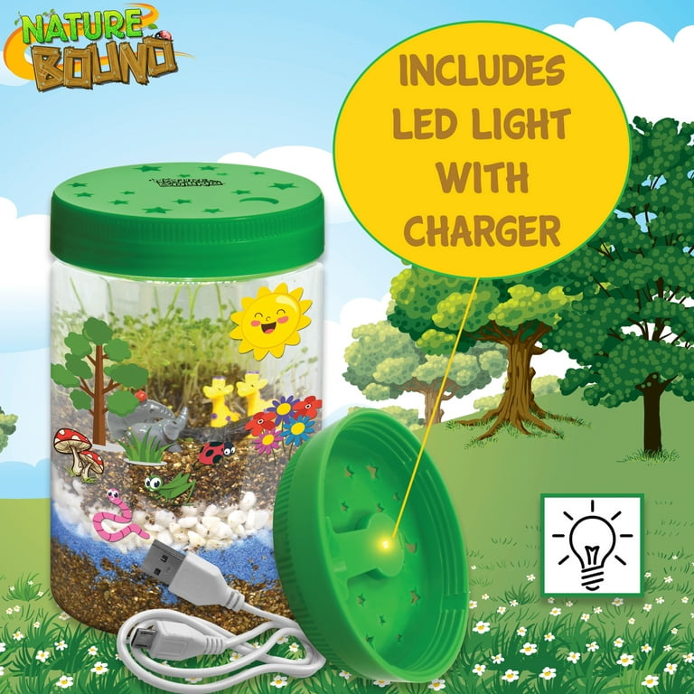 Nature Bound Light-Up Terrarium Kit with LED Light for Kids - Includes  Safari Animal Theme - STEM Science Kit for Boys & Girls - Plant Gardening  Gifts for Children 