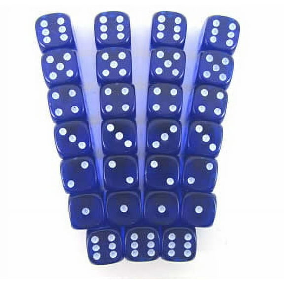 Blue Translucent 12mm d6 (Set of 27 Dice) Dice Set Crystal Caste